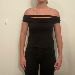 Black strapless top
